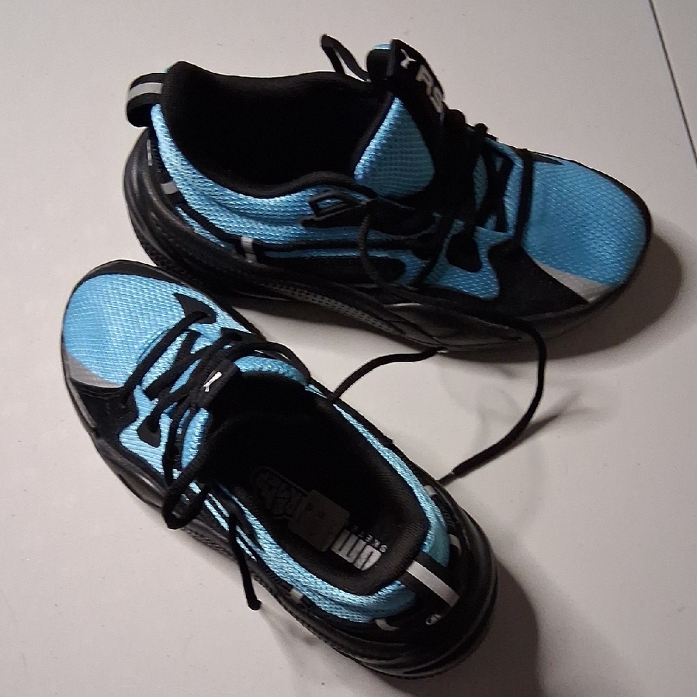 Puma Kids Black and Light Blue Sneakers